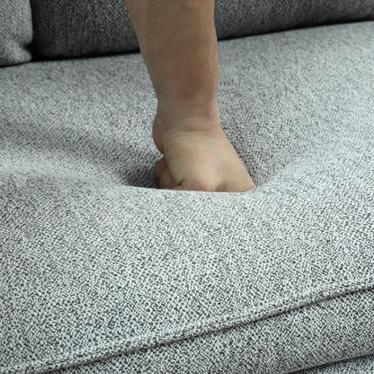 Divano a 3 posti in stile moderno, imbottito in tessuto di lino