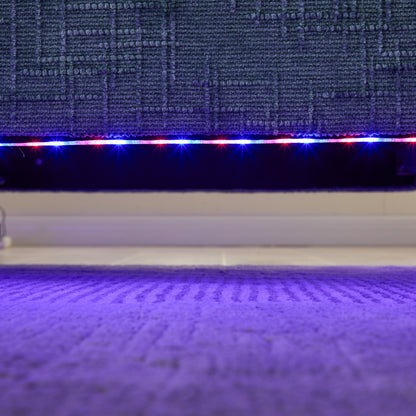 Divano moderno a 2 posti in ciniglia con gambe in legno, luce a LED, porta di ricarica USB e borsa portaoggetti, soggiorno, camera da letto, studio