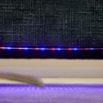 Divano moderno a 2 posti in ciniglia con gambe in legno, luce a LED, porta di ricarica USB e borsa portaoggetti, soggiorno, camera da letto, studio