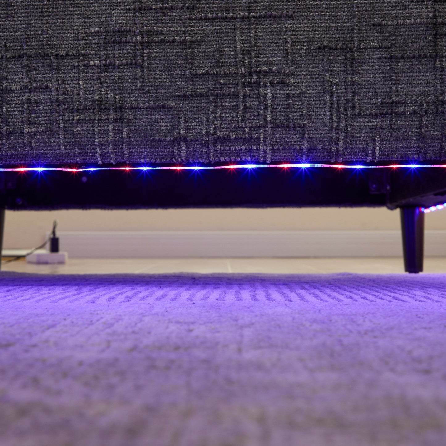 Divano moderno a 2 posti in ciniglia con gambe in legno, luce a LED, porta di ricarica USB e borsa portaoggetti, per soggiorno, camera da letto, studio