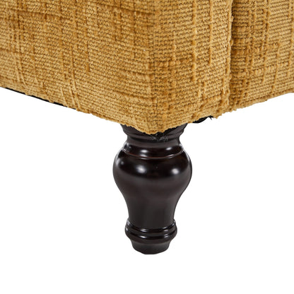 Divano moderno a 2 posti in ciniglia con gambe in legno, luce a LED, porta di ricarica USB e borsa portaoggetti, per soggiorno, camera da letto, studio