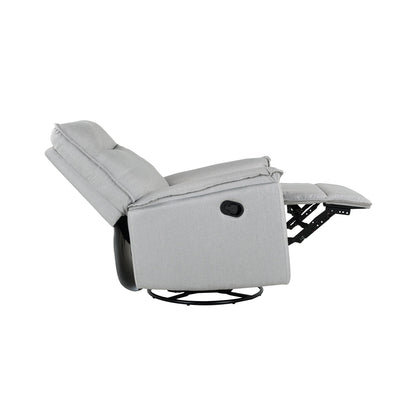 Poltrona reclinabile girevole moderna con schienale imbottito e regolabile per soggiorno, camera da letto o cameretta dei bambini