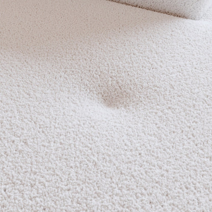 Divano componibile moderno a forma di L in tessuto Teddy, divano a 3 posti con chaise longue e cuscini per soggiorno e appartamento