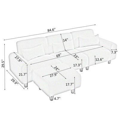 Divano creativo moderno in pile Teddy - Versatile divano a due posti con divano singolo e 3 cuscini per la vita, ideale per camere da letto di piccoli appartamenti