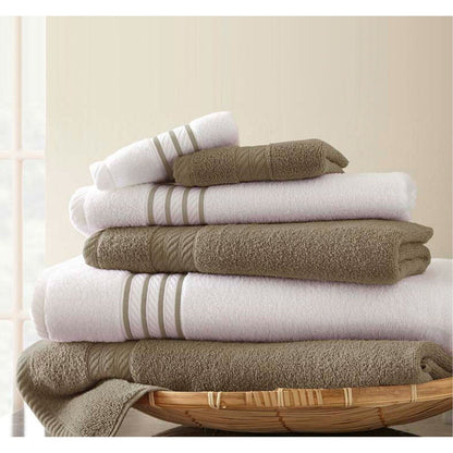 Set di asciugamani a righe ad asciugatura rapida Modern Threads da 6 pezzi
