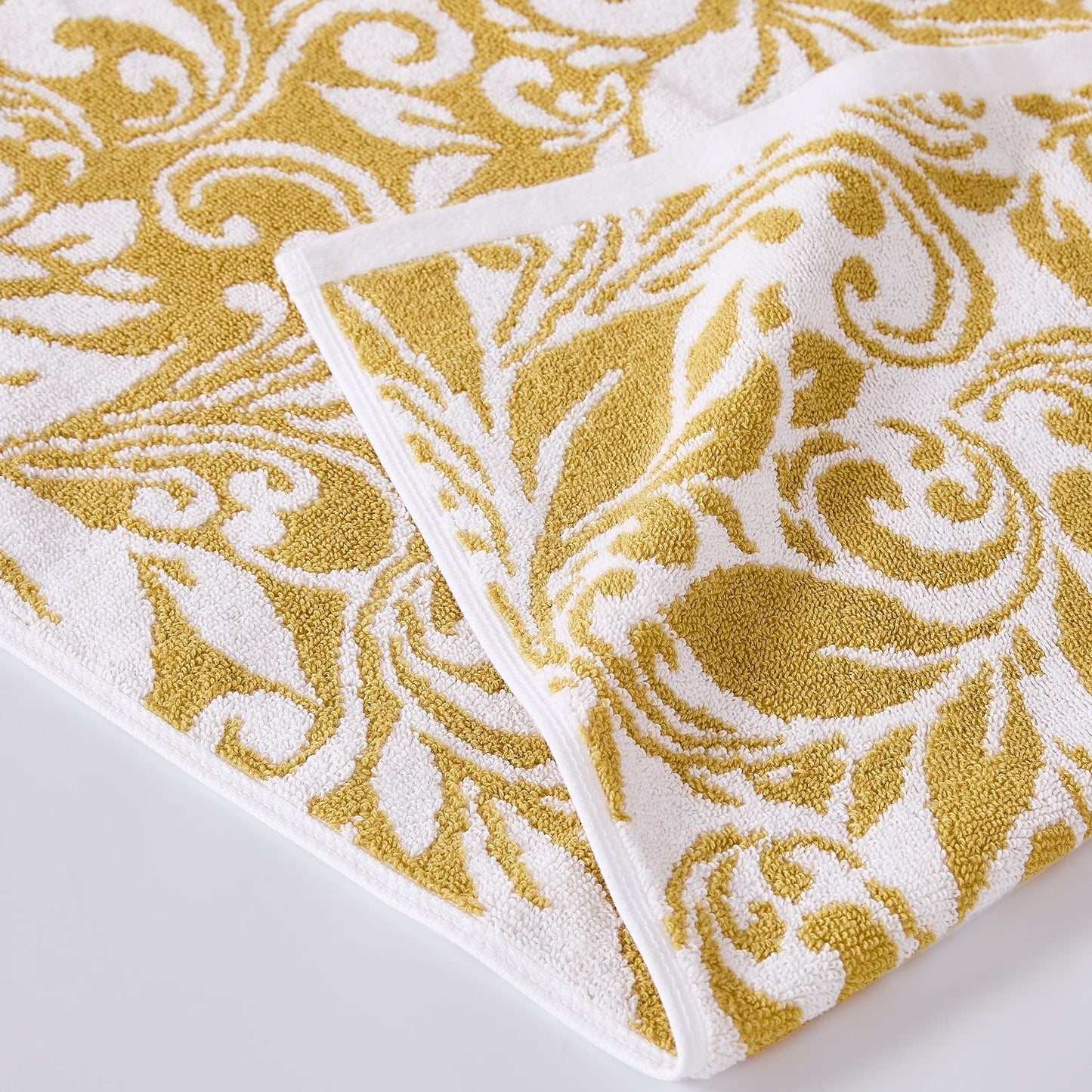 Set di 6 asciugamani jacquard tinti in filo Modern Threads Trefoil Filigree