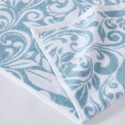 Set di 6 asciugamani jacquard tinti in filo Modern Threads Trefoil Filigree