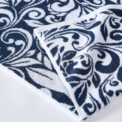 Set di 6 asciugamani jacquard tinti in filo Modern Threads Trefoil Filigree