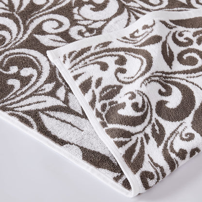 Set di 6 asciugamani jacquard tinti in filo Modern Threads Trefoil Filigree