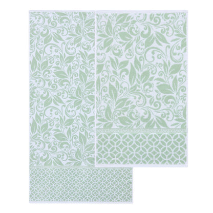 Set di 6 asciugamani jacquard tinti in filo Modern Threads Trefoil Filigree