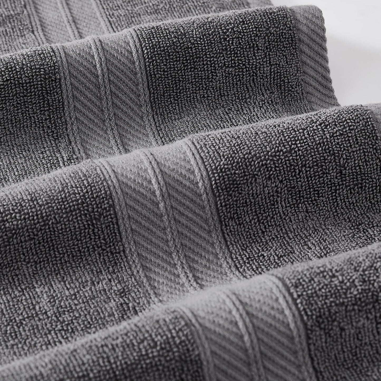 Set di 6 asciugamani jacquard tinti in filo Modern Threads Trefoil Filigree