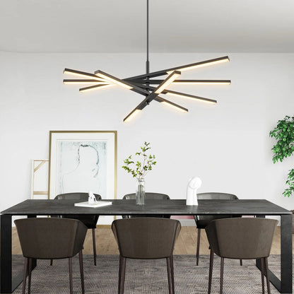 Lampadario moderno lineare a più livelli Sputnik con luce calda 3000K e LED integrato