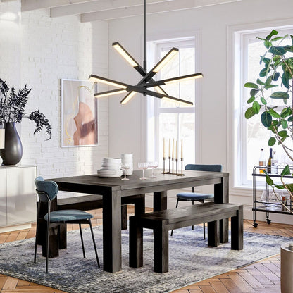 Lampadario moderno lineare a più livelli Sputnik con luce calda 3000K e LED integrato