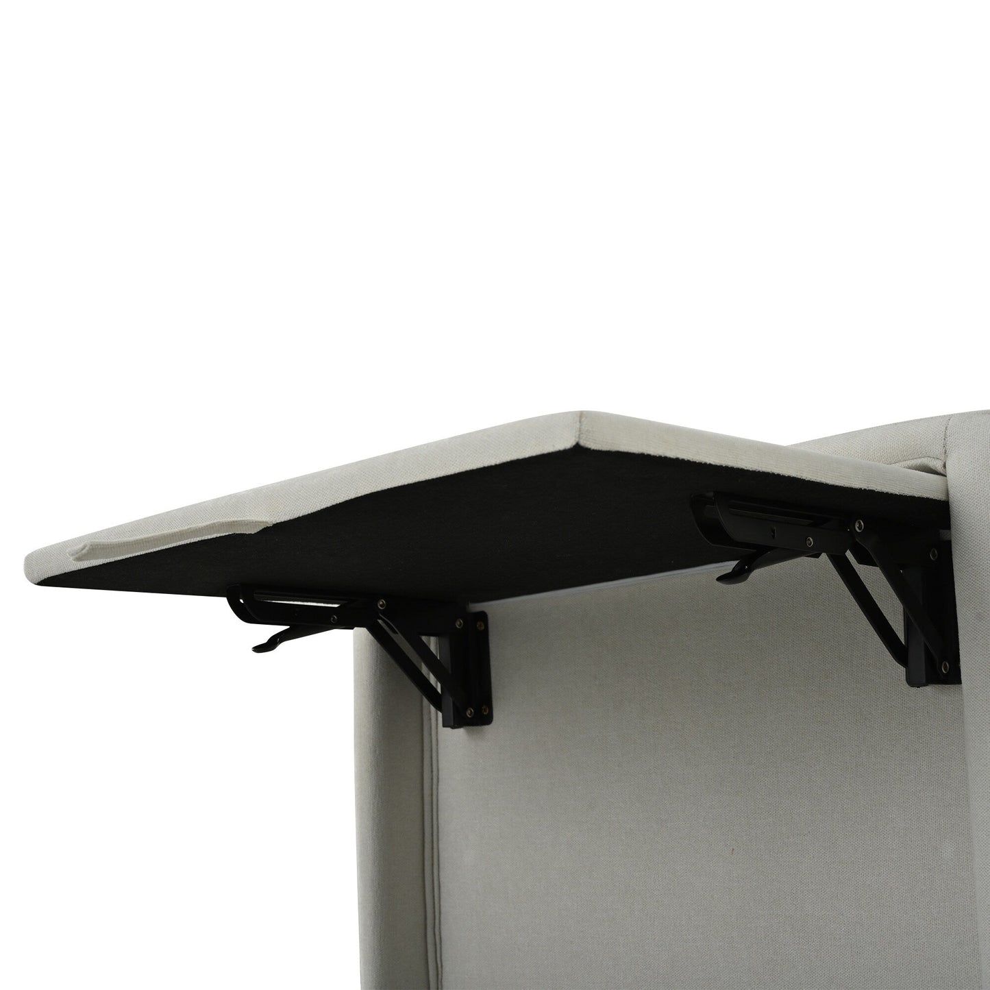 Poltrona reclinabile moderna imbottita con schienale a spinta, tavolino pieghevole e porte di ricarica USB per soggiorno o camera da letto