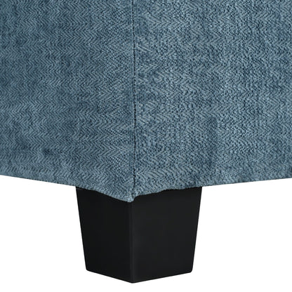 Divano componibile moderno a forma di U in ciniglia, divano componibile a 6 posti con schienale trapuntato e cuscini regolabili sui braccioli.