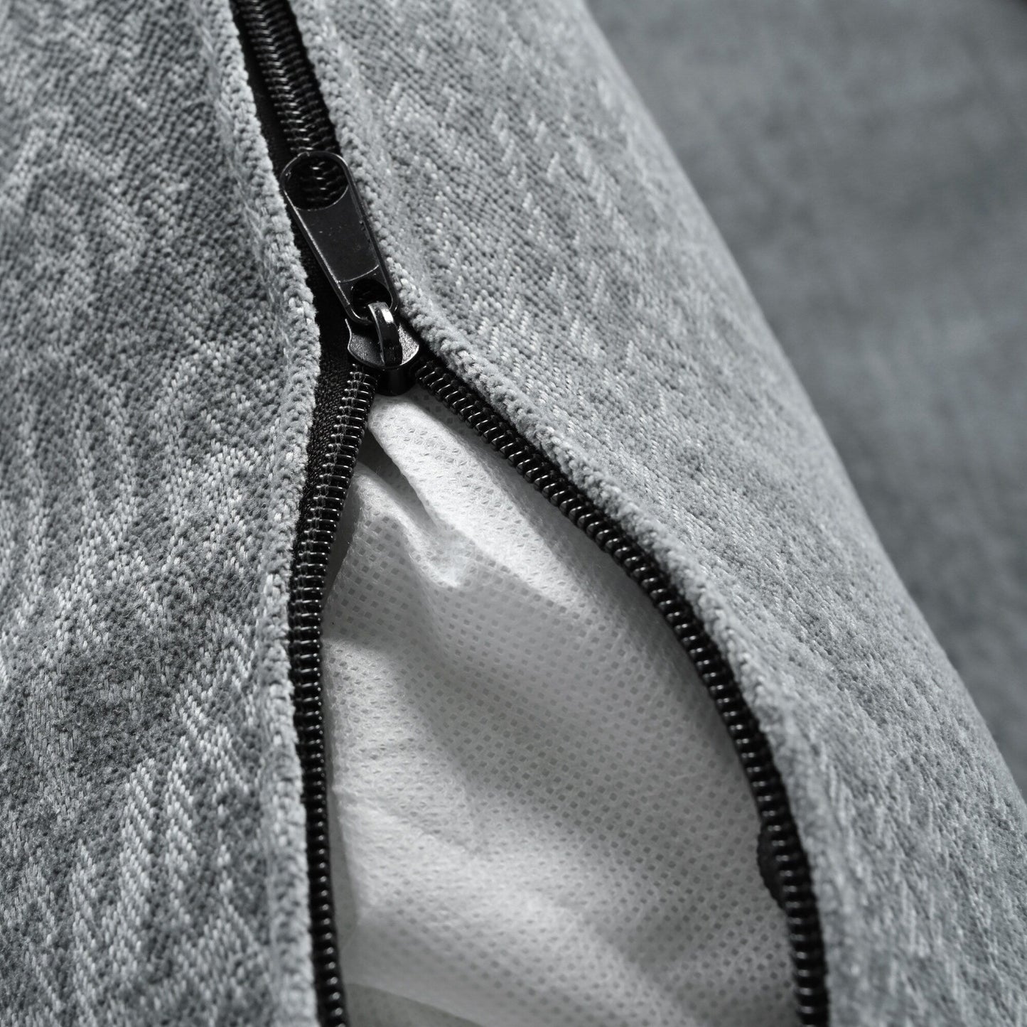 Divano componibile moderno a forma di U in ciniglia, divano componibile a 6 posti con schienale trapuntato e cuscini regolabili sui braccioli.