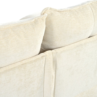 Divano componibile moderno a forma di U in ciniglia, divano componibile a 6 posti con schienale trapuntato e cuscini regolabili sui braccioli.