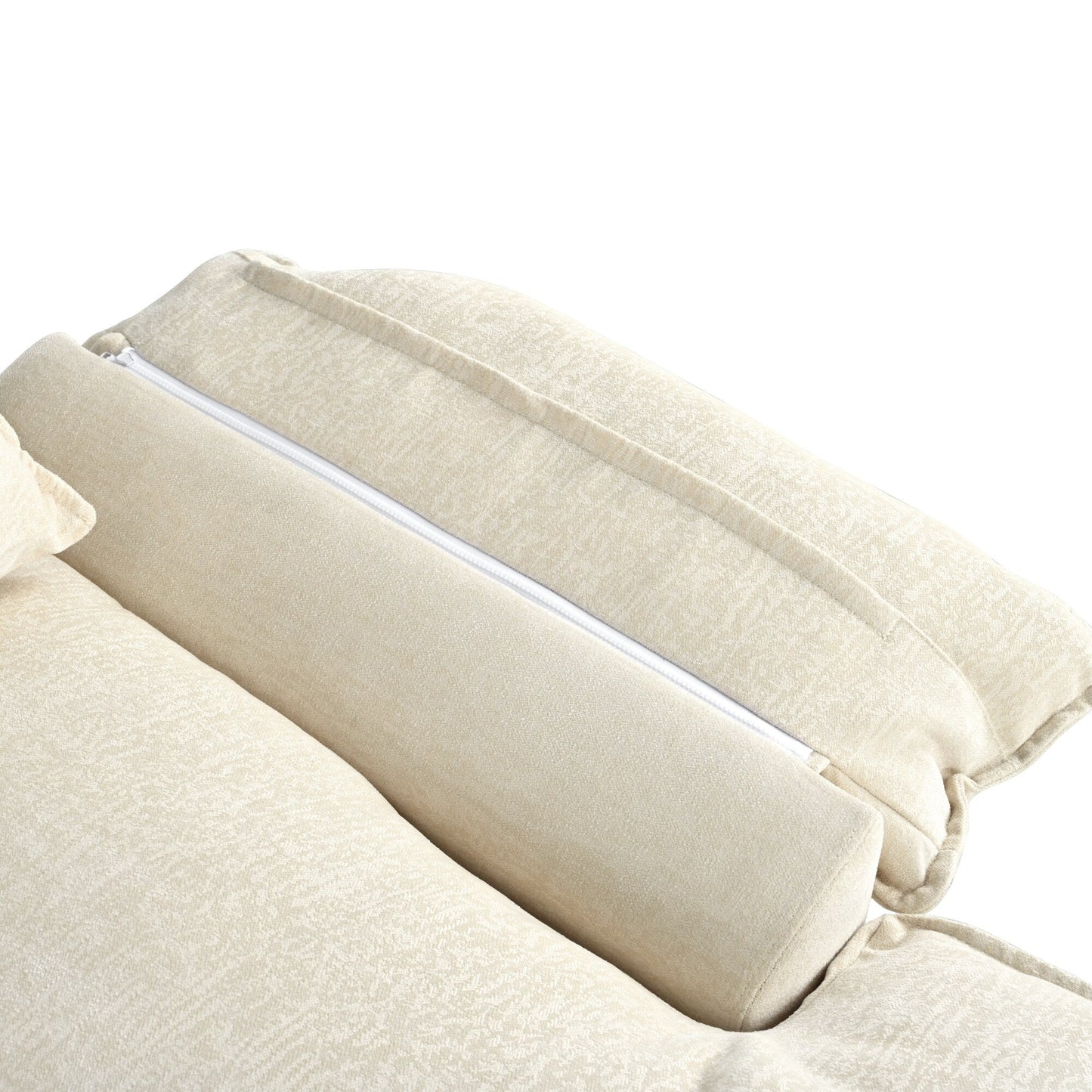 Divano componibile moderno a forma di U in ciniglia, divano componibile a 6 posti con schienale trapuntato e cuscini regolabili sui braccioli.