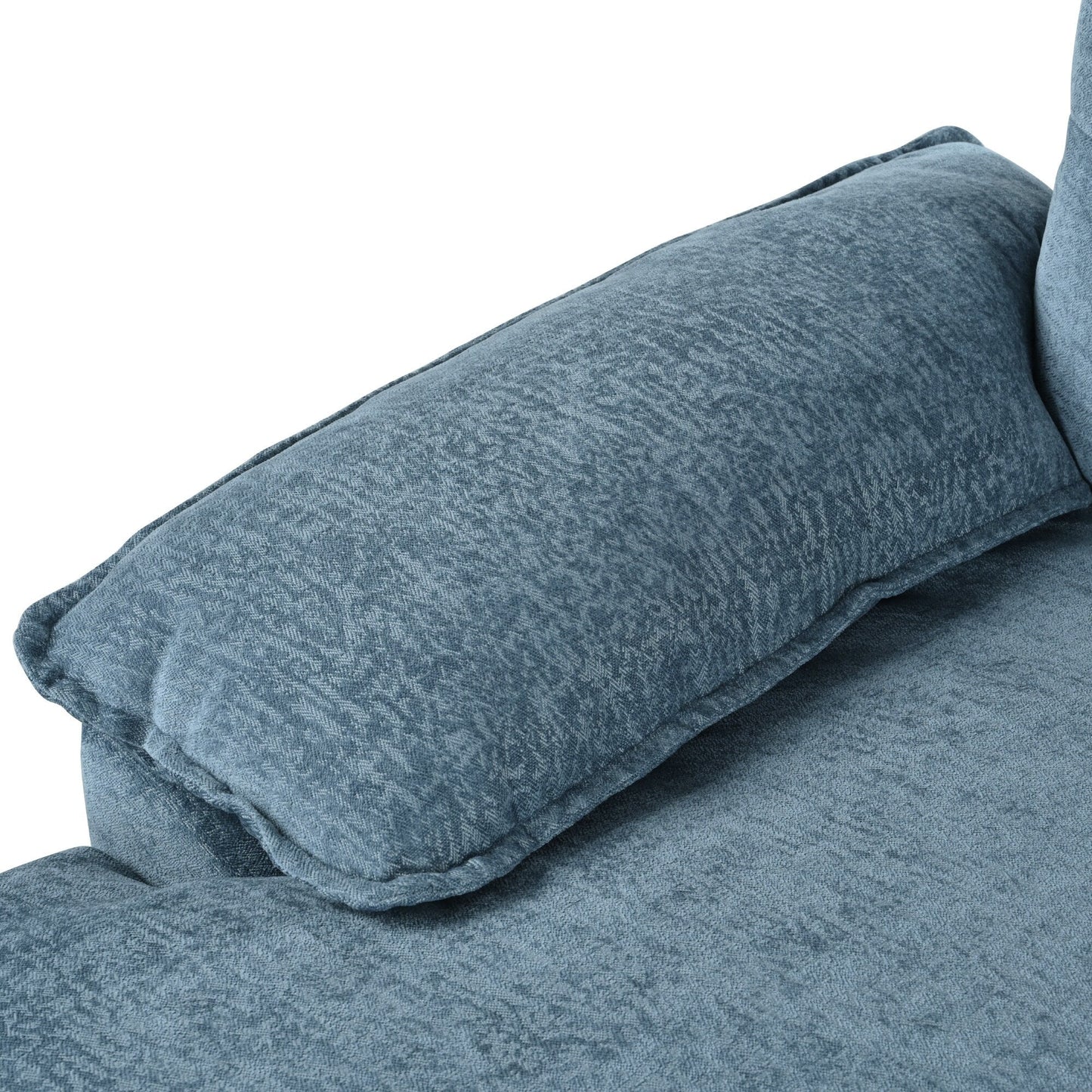 Divano componibile moderno a forma di U in ciniglia, divano componibile a 6 posti con schienale trapuntato e cuscini regolabili sui braccioli.