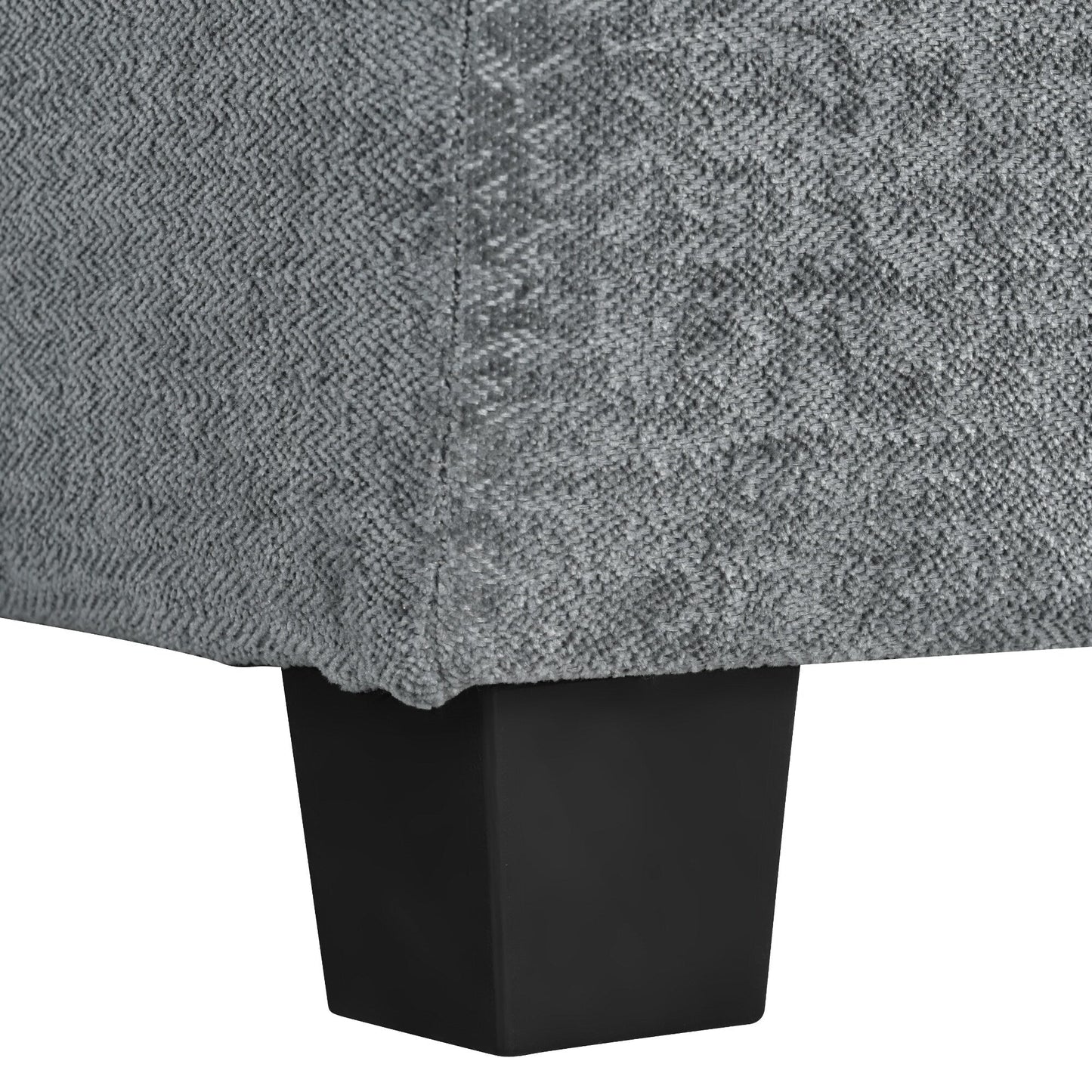 Divano componibile moderno a forma di U in ciniglia, divano componibile a 6 posti con schienale trapuntato e cuscini regolabili sui braccioli.