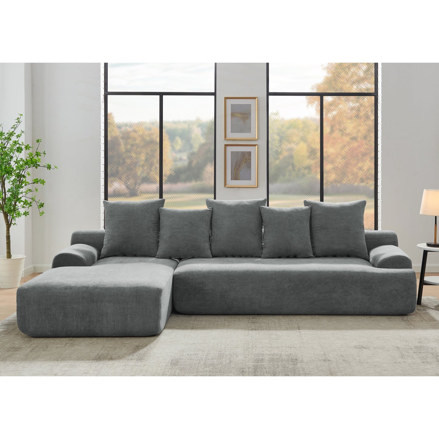 Divano componibile moderno imbottito a forma di L