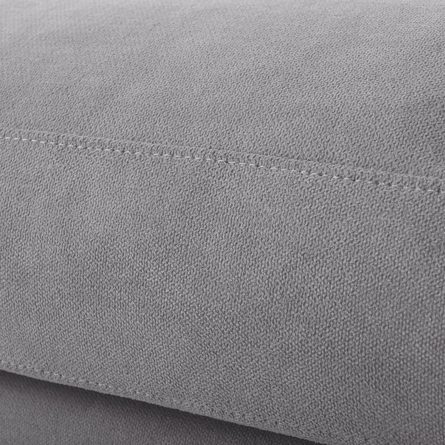 Divano componibile moderno imbottito a forma di L con poggiapiedi regolabile e chaise longue reversibile per soggiorno