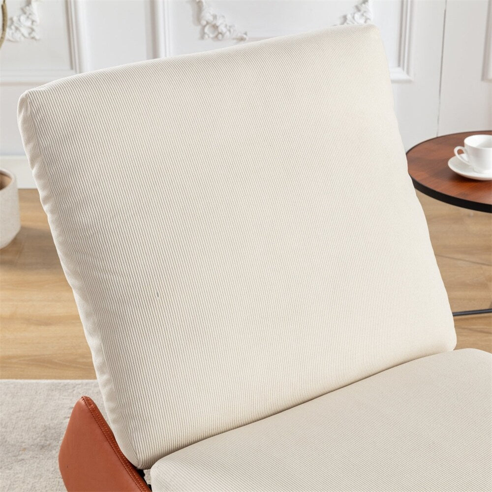 Poltrona reclinabile a dondolo moderna imbottita con poggiapiedi e morbida imbottitura