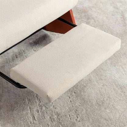 Poltrona reclinabile a dondolo moderna imbottita con poggiapiedi e morbida imbottitura