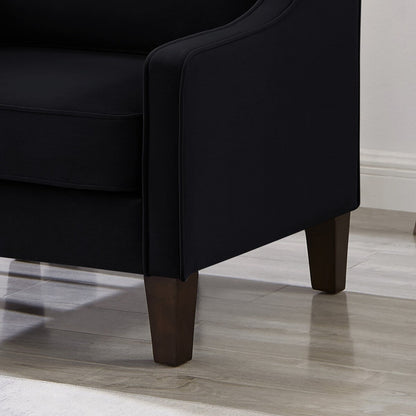 Divano moderno imbottito con cuscini rimovibili e braccioli curvi