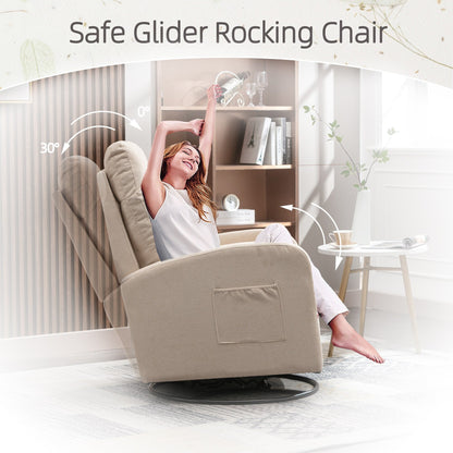 Moderna sedia a dondolo girevole imbottita per la cameretta dei bambini