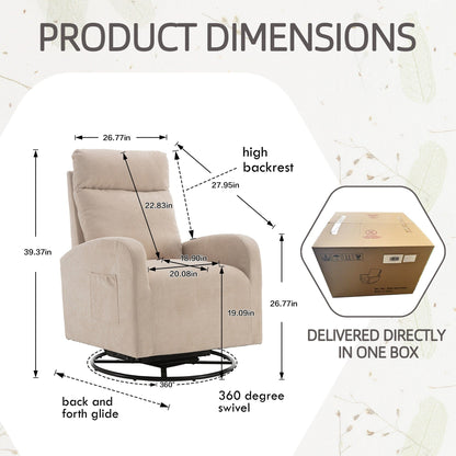 Moderna sedia a dondolo girevole imbottita per la cameretta dei bambini