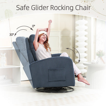 Moderna sedia a dondolo girevole imbottita per la cameretta dei bambini