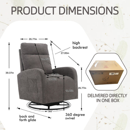 Moderna sedia a dondolo girevole imbottita per la cameretta dei bambini