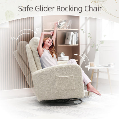 Moderna sedia a dondolo girevole imbottita per la cameretta dei bambini