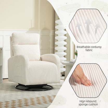 Moderna sedia a dondolo girevole imbottita per la cameretta dei bambini