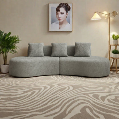 Divano moderno in velluto a 5 posti per soggiorno e camera da letto, uffici e appartamenti