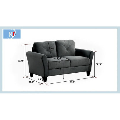 Divano moderno in velluto con schienale angolato e struttura in legno massello per piccoli spazi del soggiorno