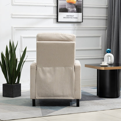 Poltrona reclinabile manuale moderna in velluto con cuscini e decorazione a borchie