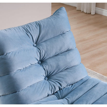 Divano reclinabile moderno in velluto senza braccioli con tasca laterale e funzione di reclinazione manuale per piccoli spazi