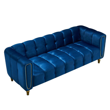 Divano moderno in velluto blu - 31,89 x 83,07 x 27,95