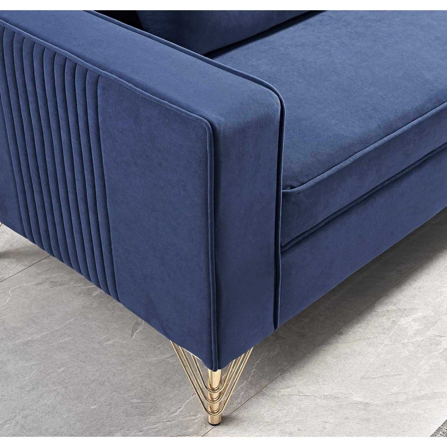 Divano moderno per soggiorno rivestito in velluto