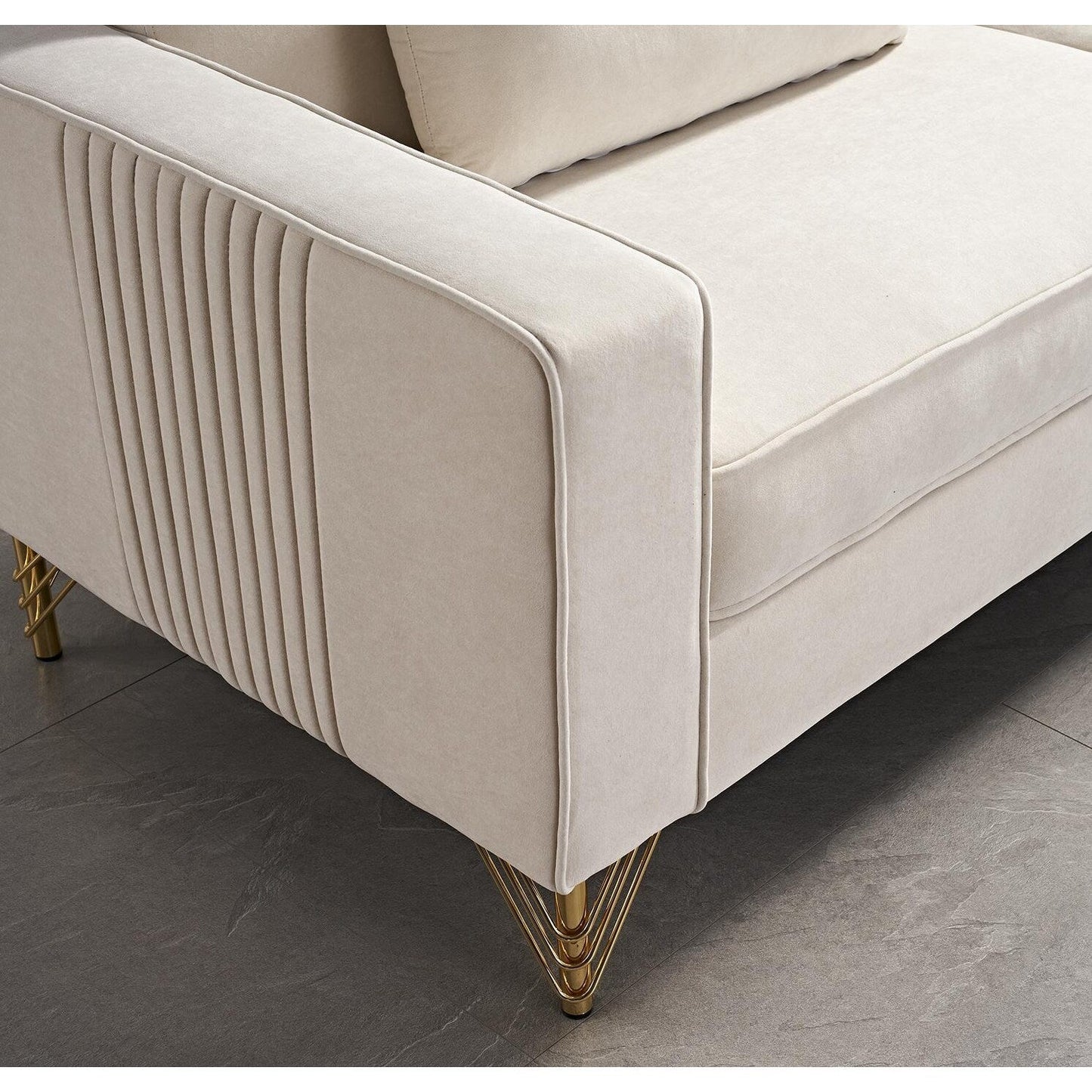 Divano moderno per soggiorno rivestito in velluto