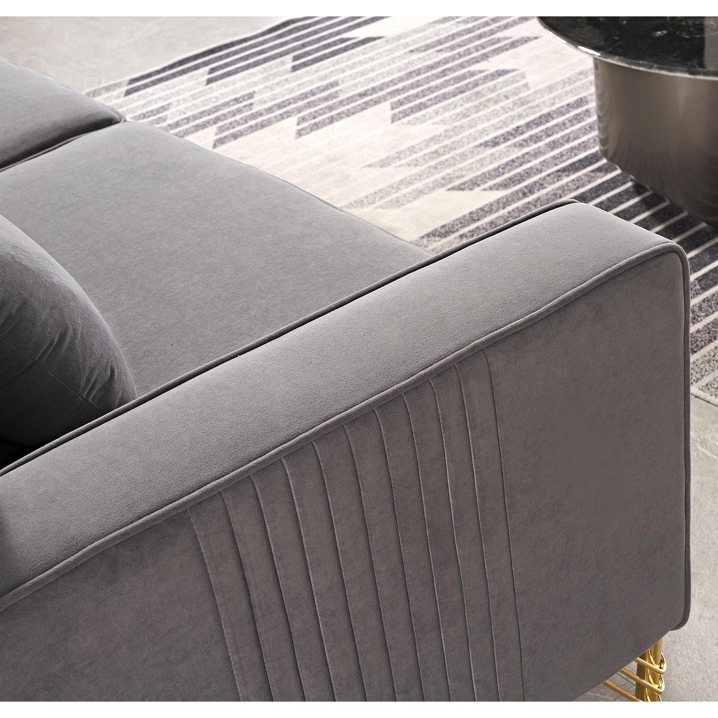 Divano moderno per soggiorno rivestito in velluto