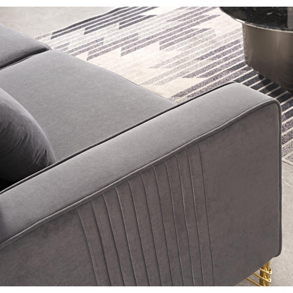 Divano moderno per soggiorno rivestito in velluto