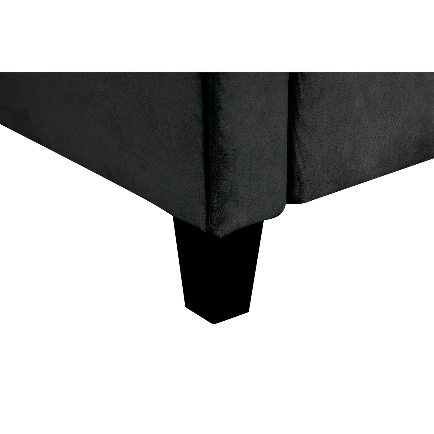 Divano moderno rivestito in velluto con schienale angolato e struttura in legno massello per soggiorno, ufficio e piccoli spazi