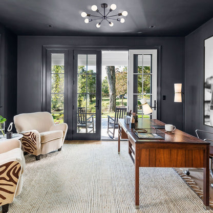 Lampada semi-incassata Sputnik nera/oro da soffitto per soggiorno/cucina/ufficio/camera da letto/ingresso