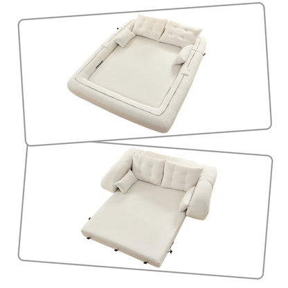 Divano letto trasformabile moderno e pratico, senza telaio, con cuscini e cuscini lombari, imbottitura in schiuma ad alta resilienza.