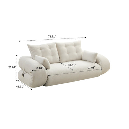 Divano letto trasformabile moderno e pratico, senza telaio, con cuscini e cuscini lombari, imbottitura in schiuma ad alta resilienza.