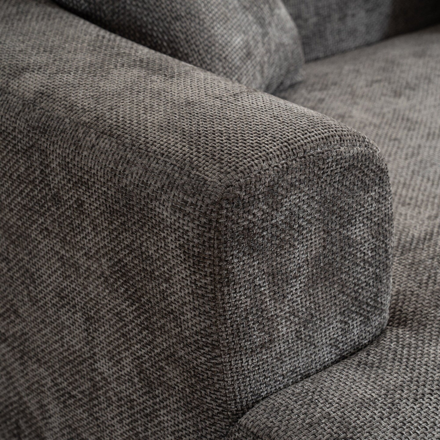 Divano curvo in stile moderno, divano in velluto a coste morbido e imbottito con 3 cuscini, divano curvo in tessuto super liscio per soggiorno Grigio