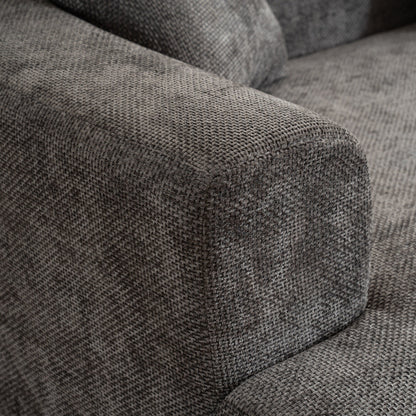 Divano curvo in stile moderno, divano in velluto a coste morbido e imbottito con 3 cuscini, divano curvo in tessuto super liscio per soggiorno Grigio